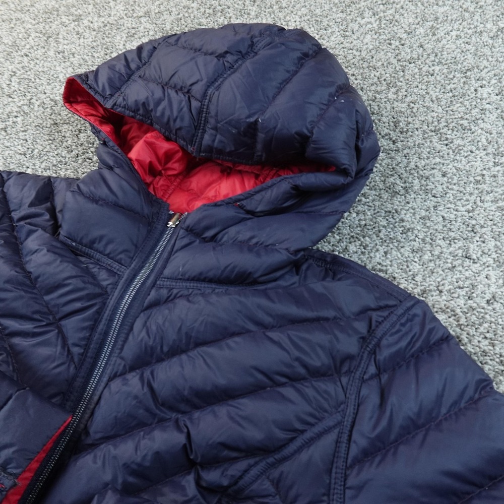 Nautica Jacket Womens L Blue Red Reversible Quilted Down Puffer Windbreaker Coat